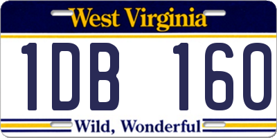 WV license plate 1DB160