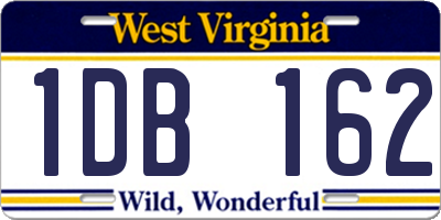 WV license plate 1DB162