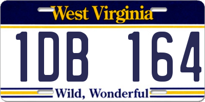 WV license plate 1DB164