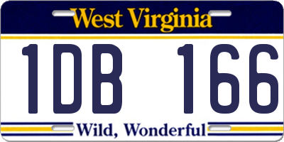 WV license plate 1DB166