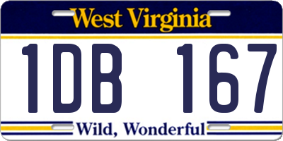 WV license plate 1DB167