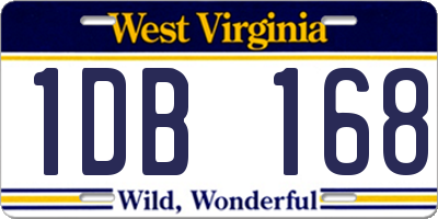 WV license plate 1DB168