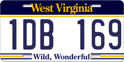 WV license plate 1DB169