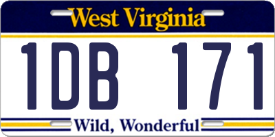 WV license plate 1DB171