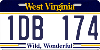 WV license plate 1DB174