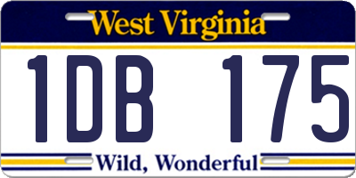 WV license plate 1DB175