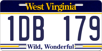 WV license plate 1DB179