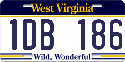 WV license plate 1DB186