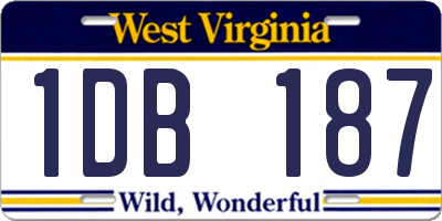 WV license plate 1DB187