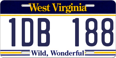 WV license plate 1DB188