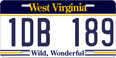WV license plate 1DB189