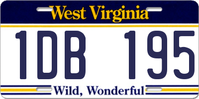 WV license plate 1DB195