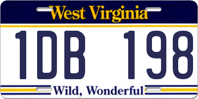 WV license plate 1DB198