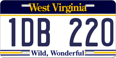 WV license plate 1DB220