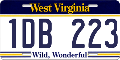 WV license plate 1DB223
