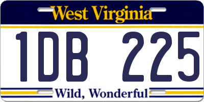 WV license plate 1DB225