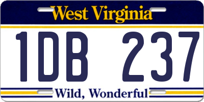 WV license plate 1DB237