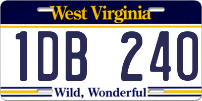 WV license plate 1DB240