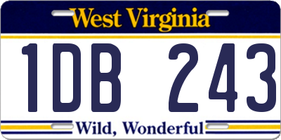 WV license plate 1DB243