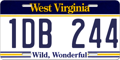 WV license plate 1DB244