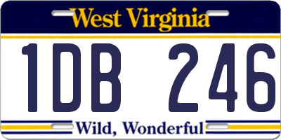 WV license plate 1DB246