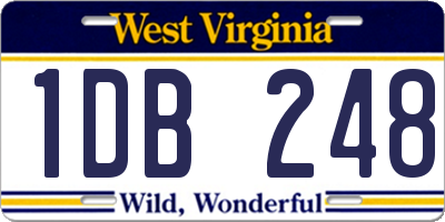 WV license plate 1DB248