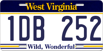 WV license plate 1DB252