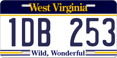 WV license plate 1DB253