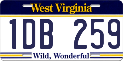 WV license plate 1DB259