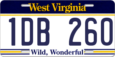 WV license plate 1DB260