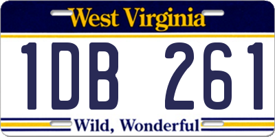 WV license plate 1DB261