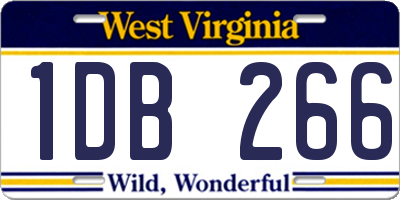 WV license plate 1DB266