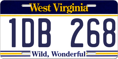 WV license plate 1DB268