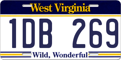 WV license plate 1DB269