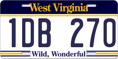 WV license plate 1DB270