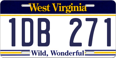 WV license plate 1DB271