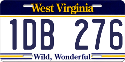 WV license plate 1DB276