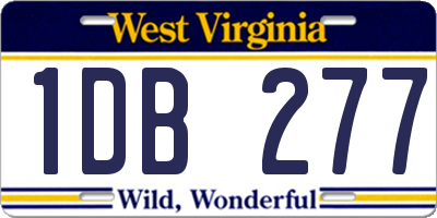 WV license plate 1DB277