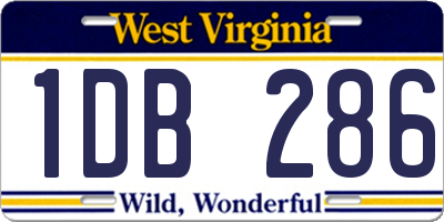 WV license plate 1DB286