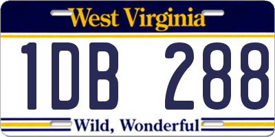 WV license plate 1DB288