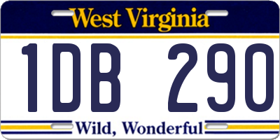 WV license plate 1DB290