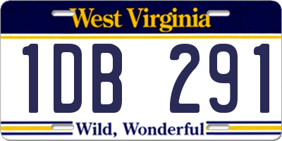 WV license plate 1DB291