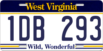 WV license plate 1DB293