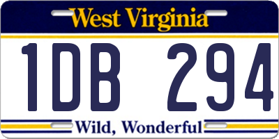 WV license plate 1DB294