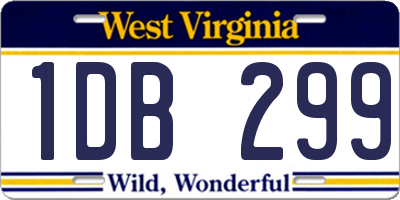 WV license plate 1DB299
