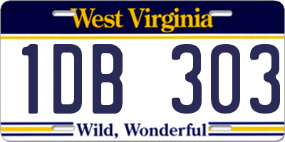 WV license plate 1DB303