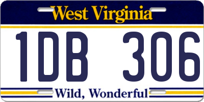 WV license plate 1DB306