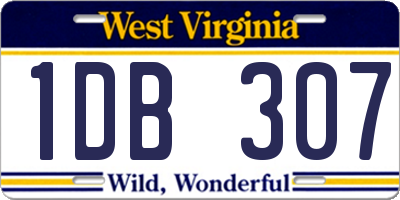 WV license plate 1DB307