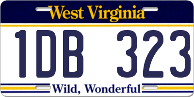 WV license plate 1DB323