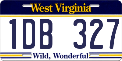 WV license plate 1DB327